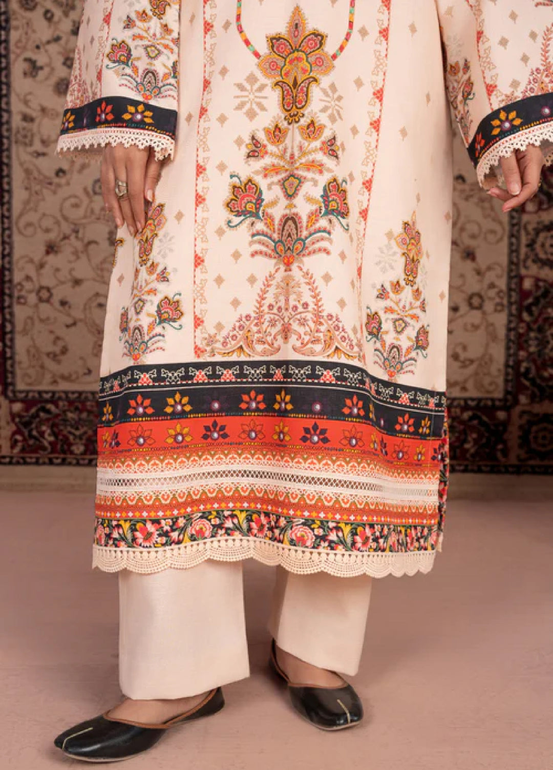 Jugnu by Chandan Nagri Women Pret Embroidered Khaddar 3 Piece Suit Naren - Winter Collection