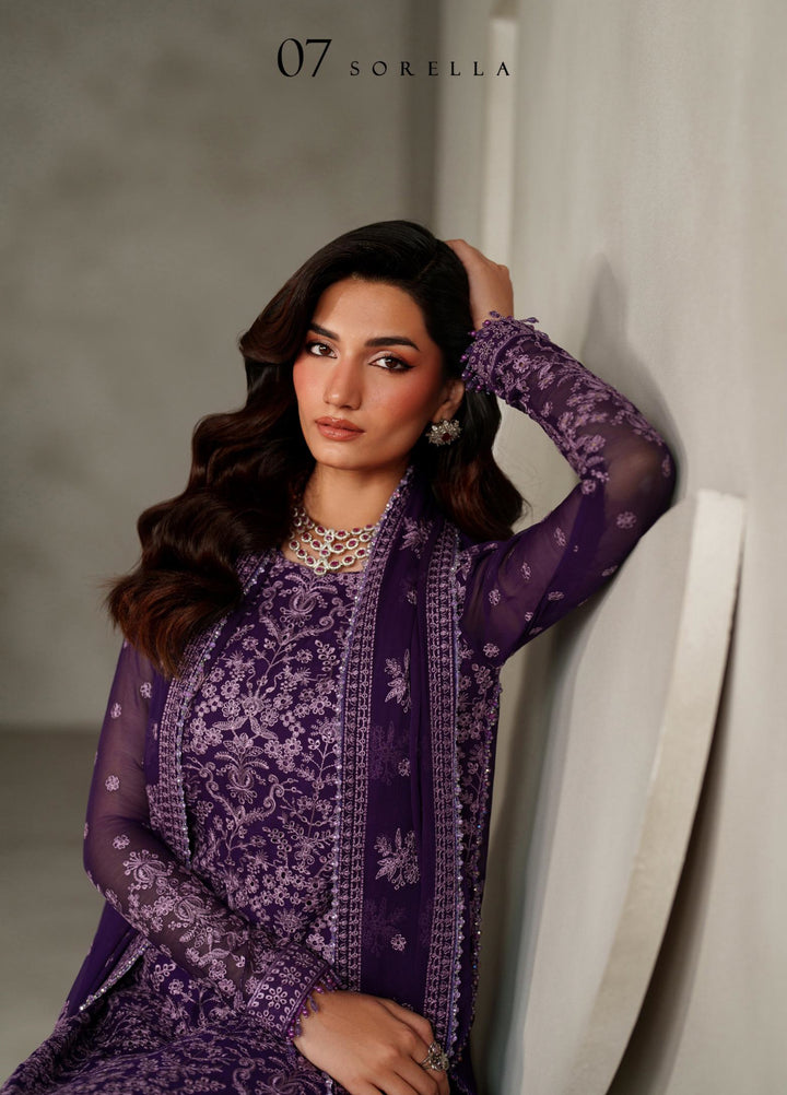 Muse Thread by Zarif Unstitched Chiffon Embroidered Suits 3 Piece ZRF25MT 07 SORELLA - Festive Collection