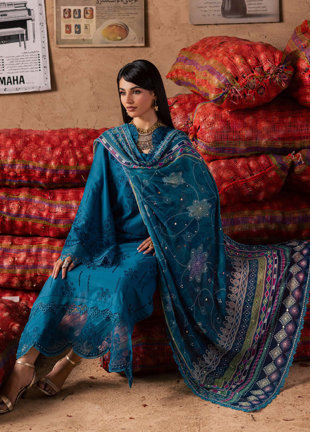 Bazar by Nureh Unstitched Embroidered Chikankari Lawn 3 Piece Suit NU26UBL NE-242 - Festive Collection