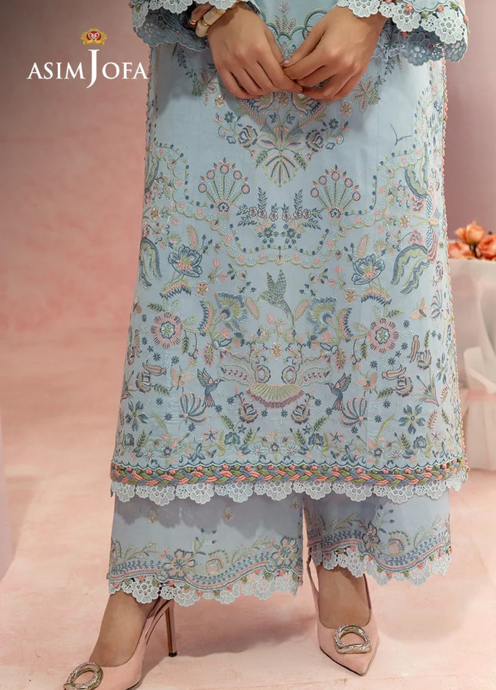 Asim Jofa Unstitched Embroidered Luxury Lawn 3 Piece Suit AJ26ULL AJULW-10 - Festive Collection