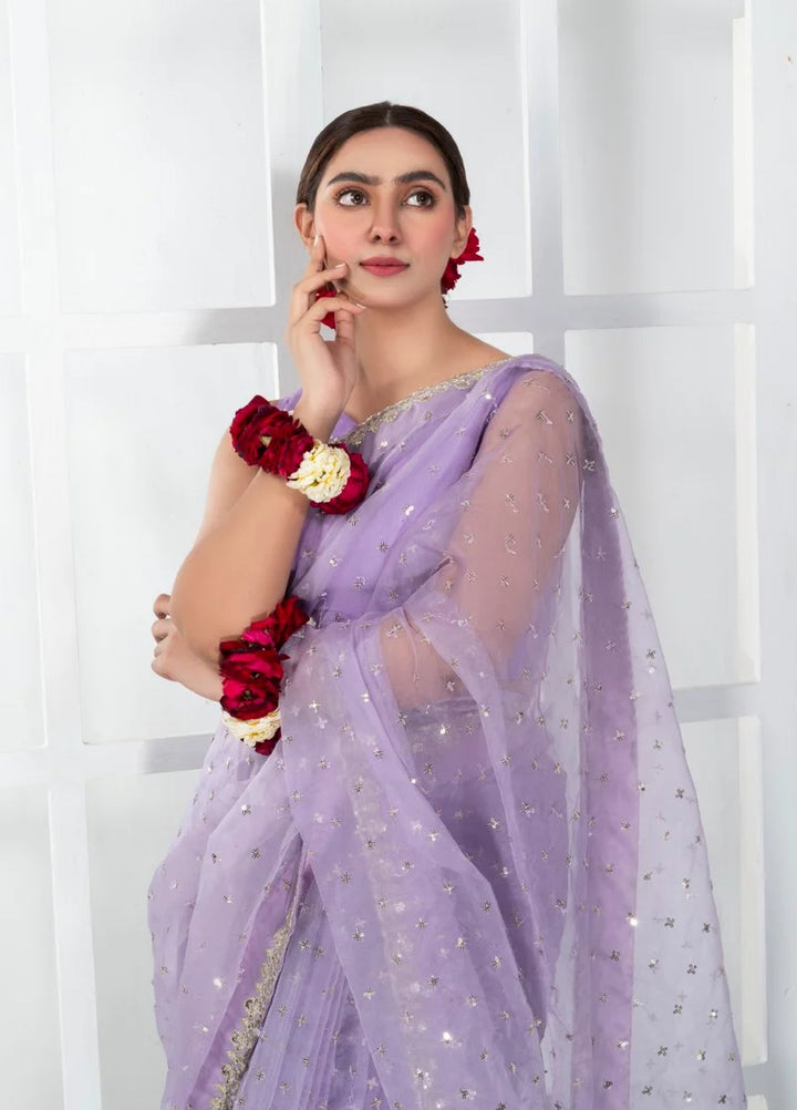 Luxe by Imran Aftab Unstitched Embroidered Organza Saree Suit IASC 26 - Festive Collection