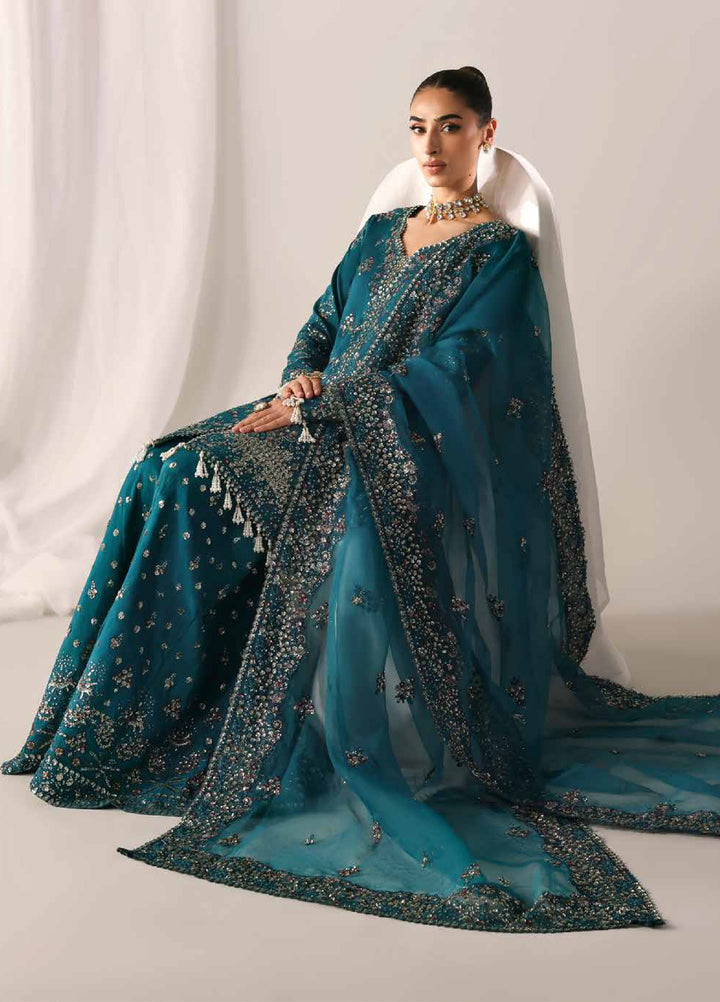 Serein Luxe by Emaan Adeel Unstitched Raw Silk Embroidered Suits 3 Piece EA25SL D-6 Moonlight Night - Festive Collection