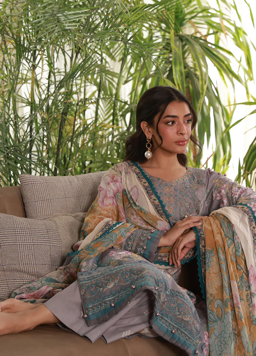 Delia by Gulaal Unstitched Embroidered Lawn 3 Piece Suit GL26UD D-2 Orra - Summer Collection