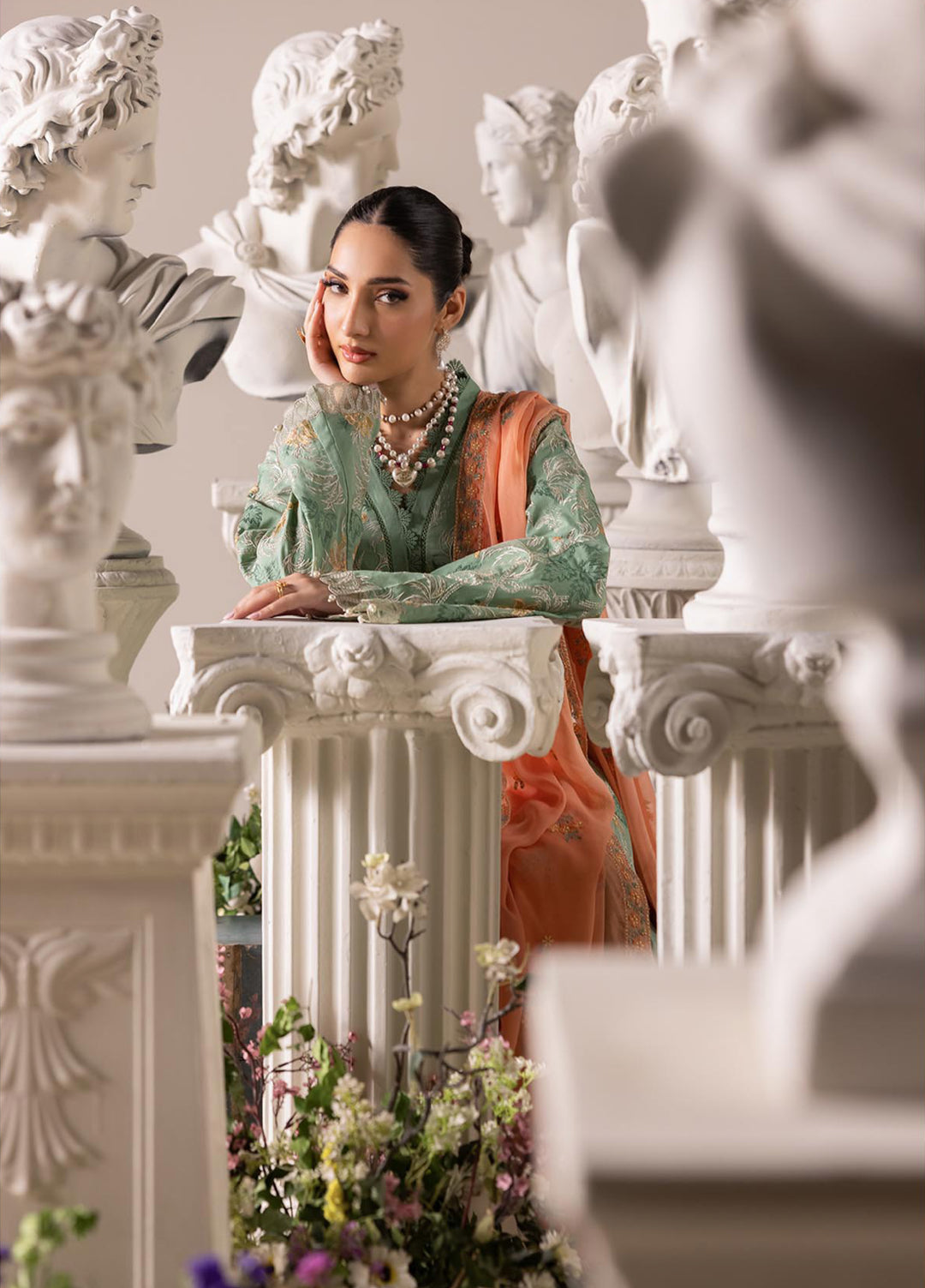 RajBari Exclusive Unstitched Embroidered Lawn 3 Piece Suit RB26UE D-6 - Summer Collection