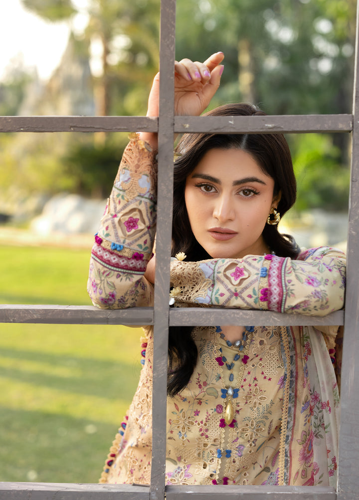 Elaf Premium Chikankari Unstitched Printed Lawn 3 Piece Suit EL26UPC ERC 5B KHUSHEE - Summer Collection