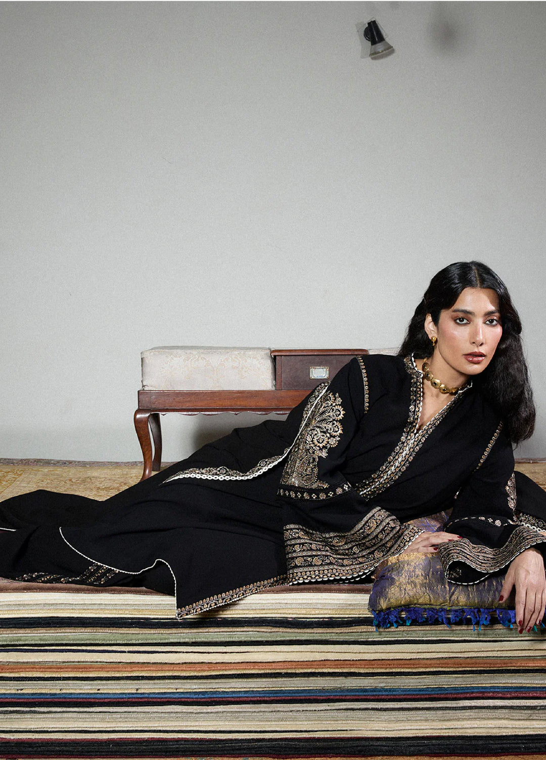 Jugnu by Hussain Rehar Unstitched Karandi Embroidered Suits 3 Piece HR25JW Tila - Winter Collection