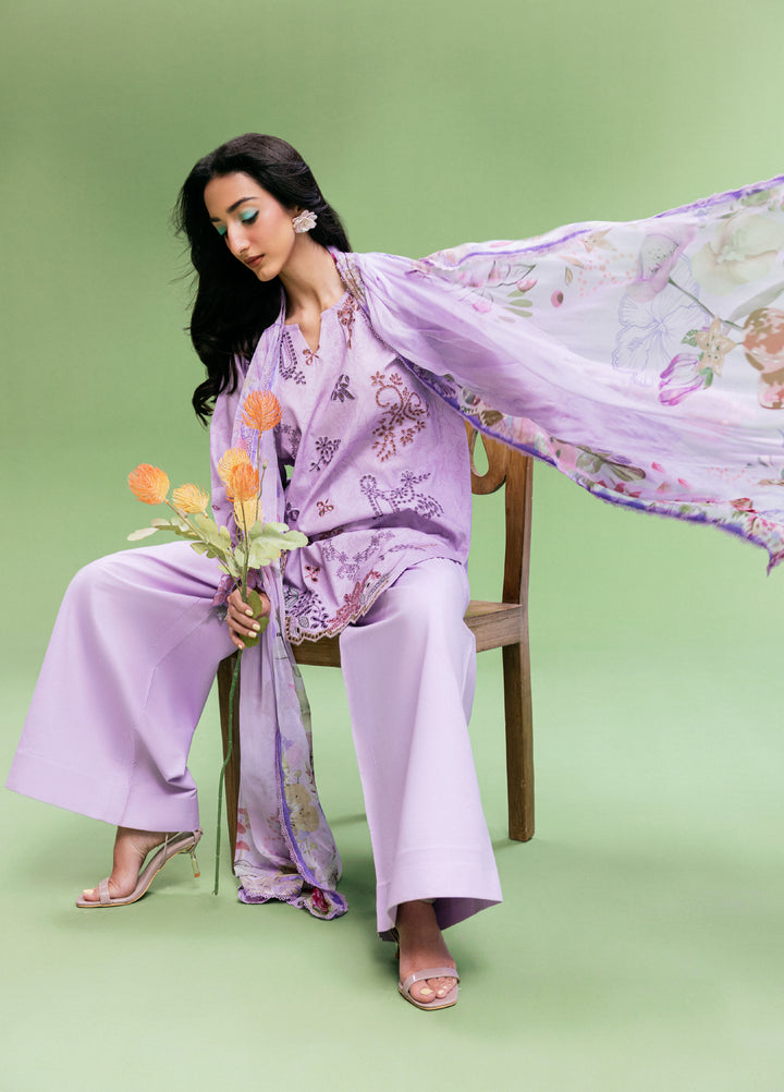 Zync by Florent Unstitched Embroidered Printkari Lawn 3 Piece Suit FL26UZP FZ-1A - Summer Collection