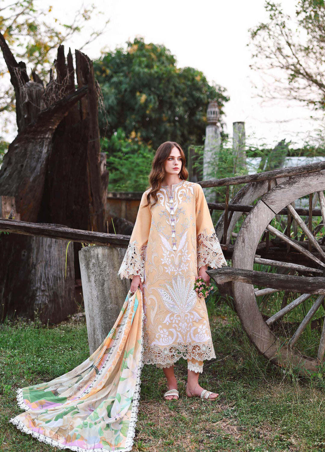 The Secret Garden by Mushq Unstitched Embroidered Lawn 3 Piece Suit MU26ULSG Wisteria Veil HUNSS260205 - Festive Collection