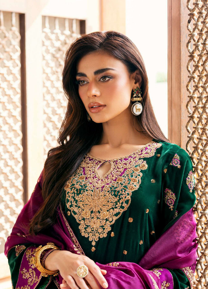 Zainab Chottani Unstitched Velvet Embroidered 3 Piece ZC25UV Esha - Festive Collection