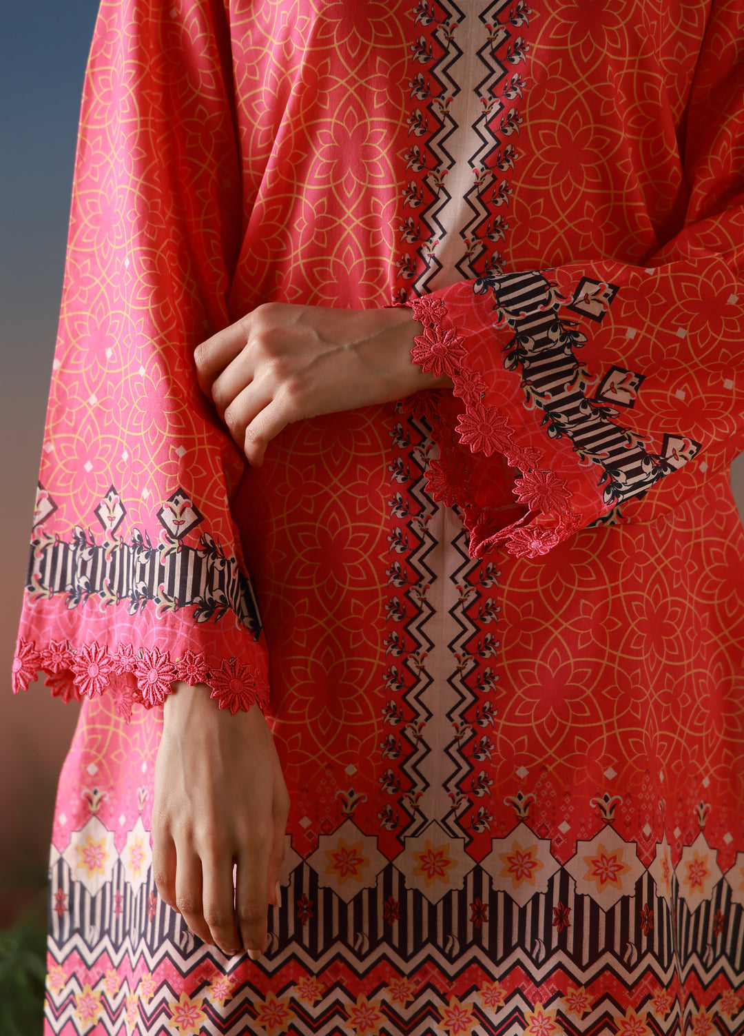 Mirha by Sahar Unstitched Printed Lawn 3 Piece Suit SS1-26-20 Scarlet Tapestry - Summer Collection