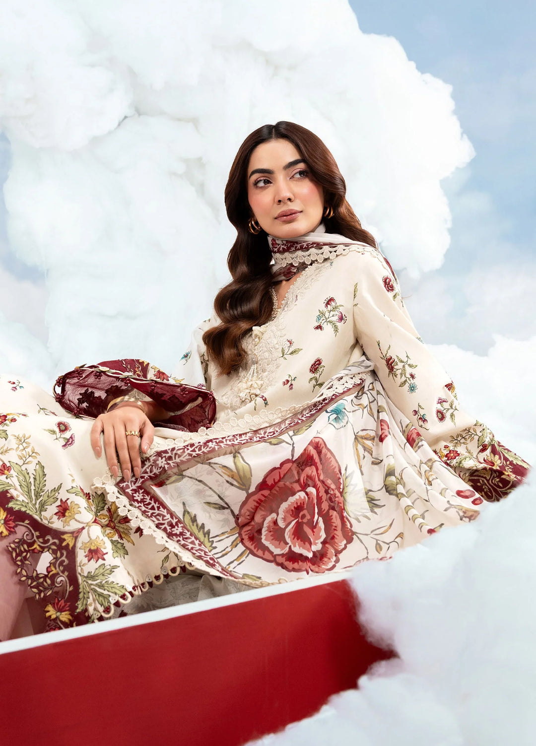 M Basics by Maria B Unstitched Embroidered Lawn 3 Piece Suit MB26SSEL MB-CUSV14-01A - Eid Collection