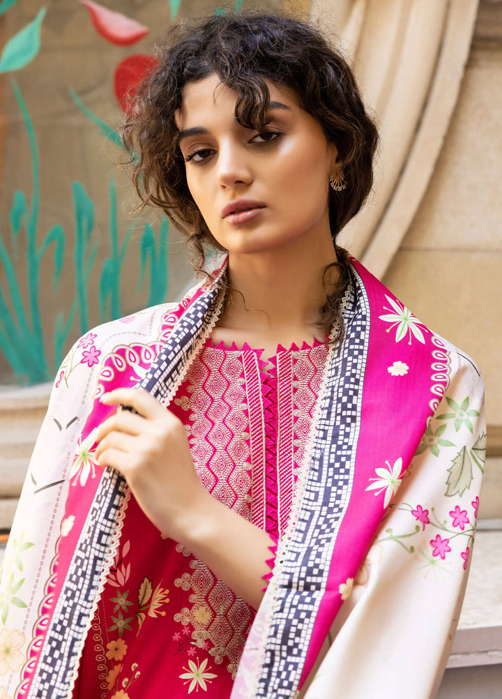 Meerak Women Pret Premium Embroidered Linen 3 Piece Aurora - Winter Collection