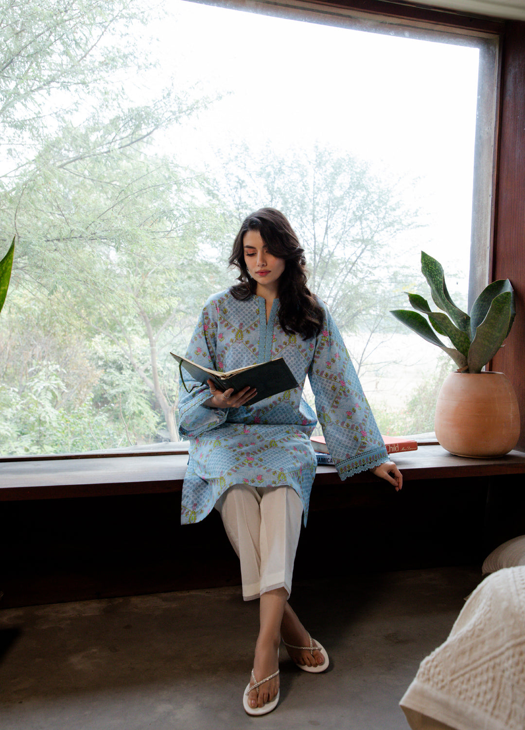 Sahar Unstitched Printed Cambric 1 Piece Shirt SS1-26-34 Petal Grid - Summer Collection