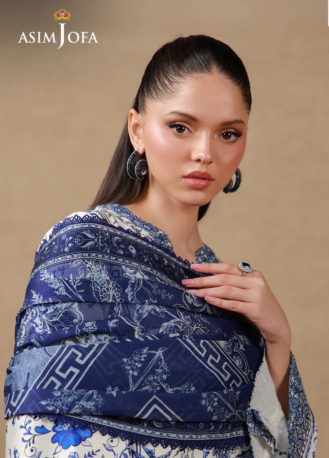 Asim Jofa Unstitched Printed Silk 3 Piece Suit AJ26UPS AJULSC-05 - Casual Collection