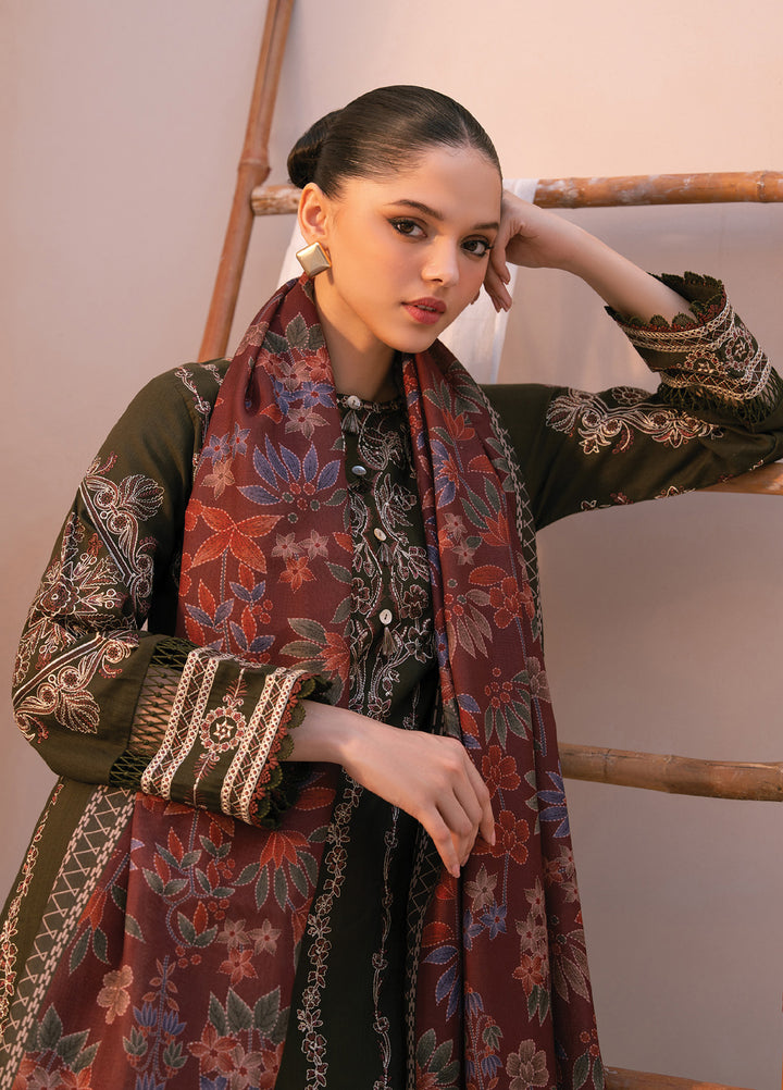 Xenia Unstitched Slub Khaddar Unstitched Embroidered Suits 3 Piece XE25SK D-06 Durrah - Winter Collection