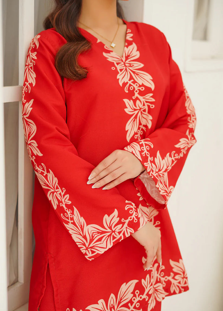 Nairah Women Pret Printed Arabic Lawn Suit NAH26PN Red Coral - Spring Collection