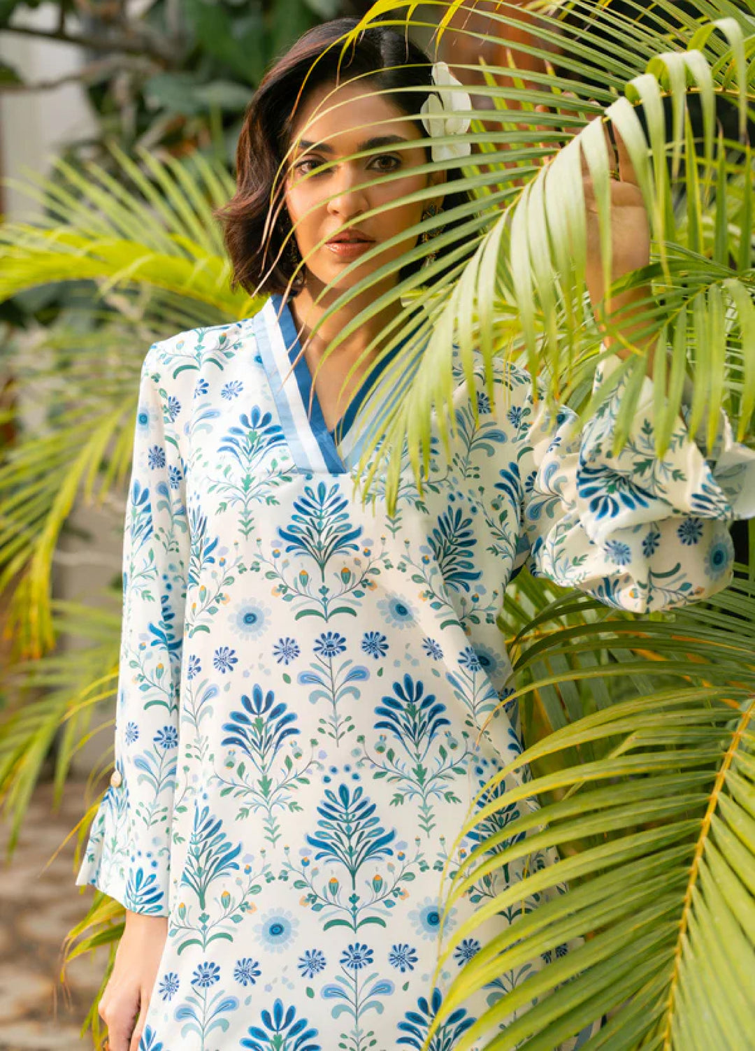 Nairah Women Pret Printed Arabic Lawn Suit NAH26PN Sapphire Mist - Spring Collection