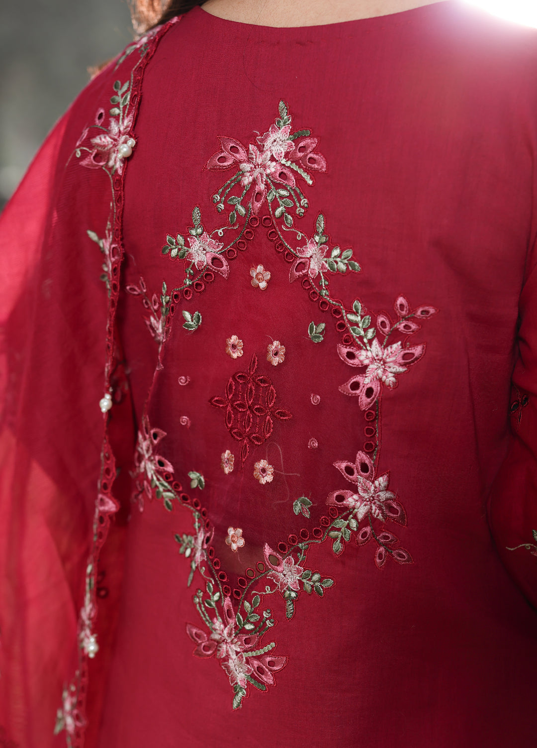 Tales of Petals by Sardinia Unstitched Embroidered Luxury Lawn 3 Pcs Suit SRD26UTP D-4 Floral Fuschia - Festive