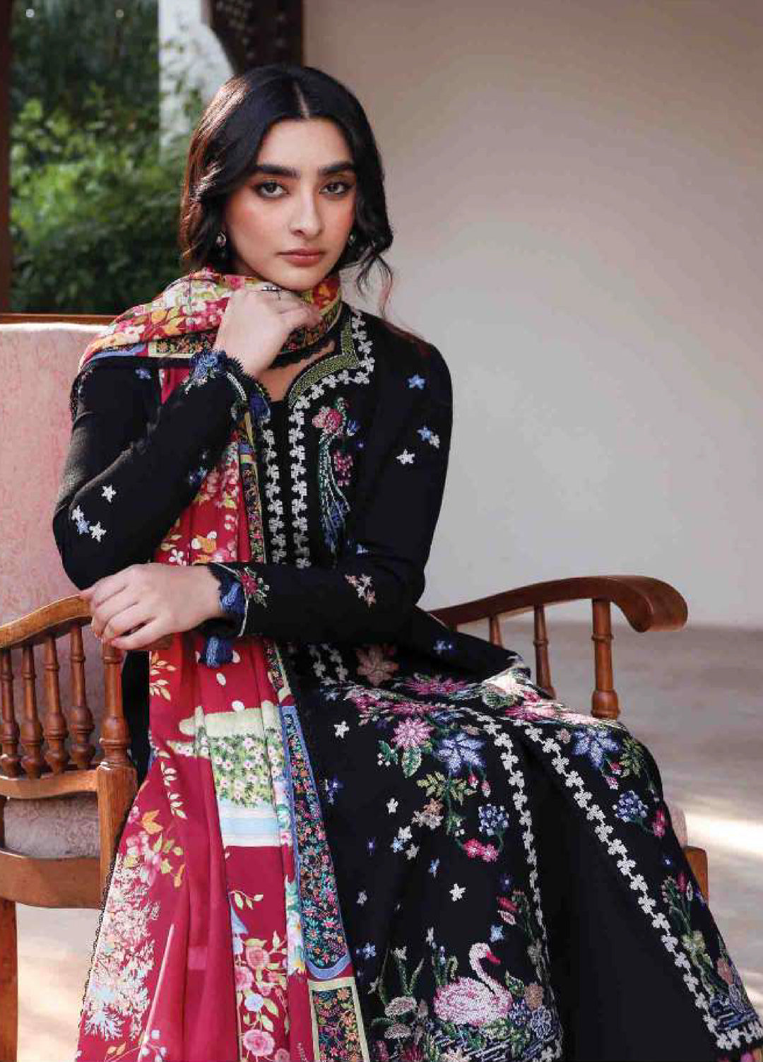 Amaris by Republic Womenswear Unstitched Luxury Shawl Karandi Embroidered Suits 3 Piece RW25AS D-11 - Winter Collection