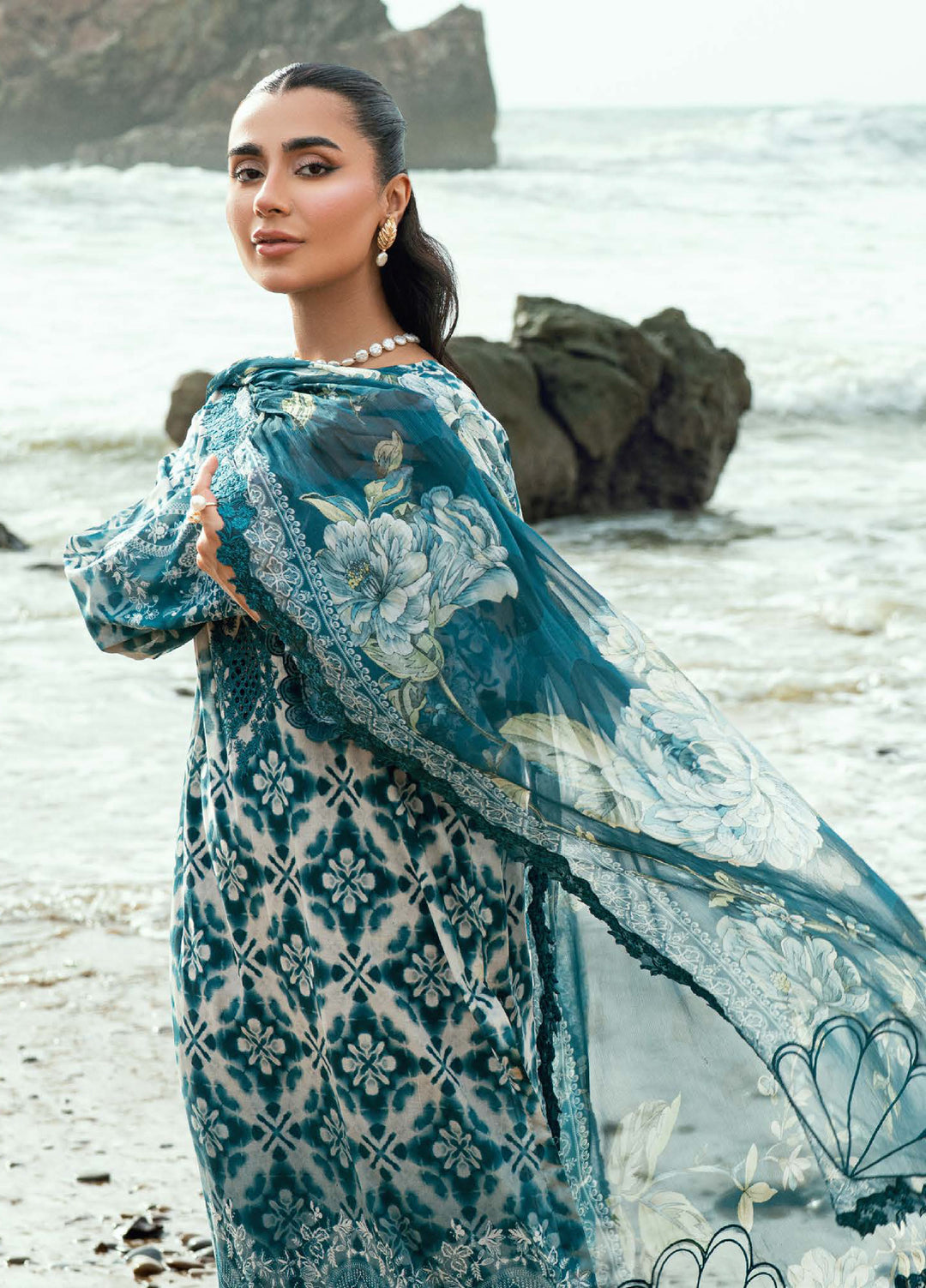 Gardenia by Nureh Unstitched Embroidered Lawn 3 Piece Suit NU26UGL NSG-204 - Summer Collection