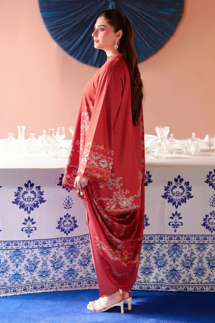 Cross Stitch Unstitched Embroidered Cotton Satin 3 Piece Suit CS26UCS Russet Ember - Casual Collection