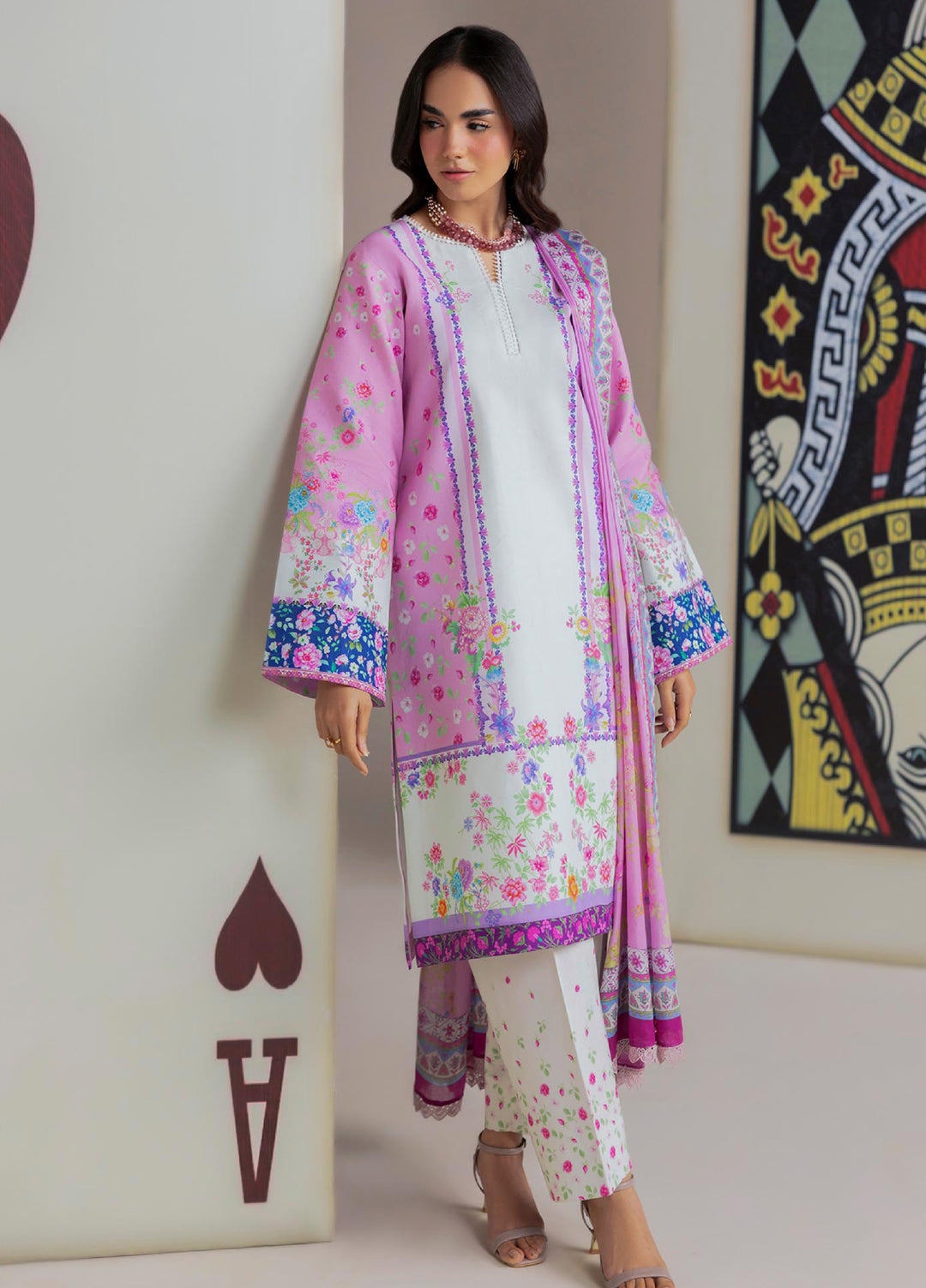 Amal Prints by RajBari Unstitched Printed Lawn 3 Piece Suit RB26UPA D-15 - Summer Collection