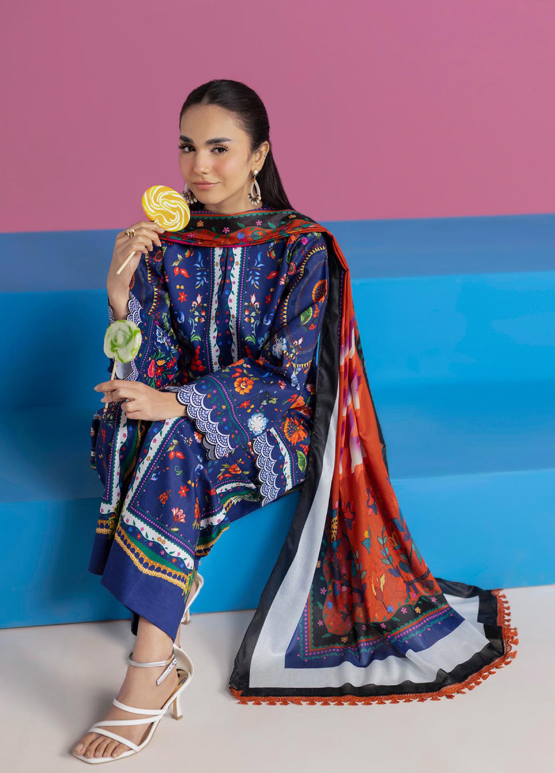 Amal Prints by RajBari Unstitched Printed Lawn 3 Piece Suit RB26UPA D-16 - Summer Collection