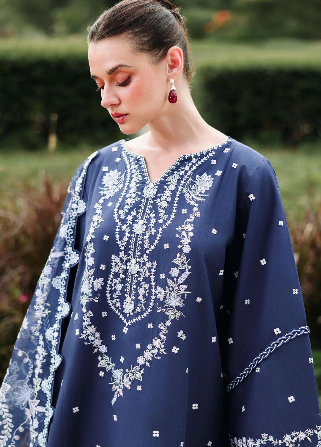 Cross Stitch Unstitched Embroidered Lawn 3 Piece Suit CS26ULE Midnight Aura - Eid Collection