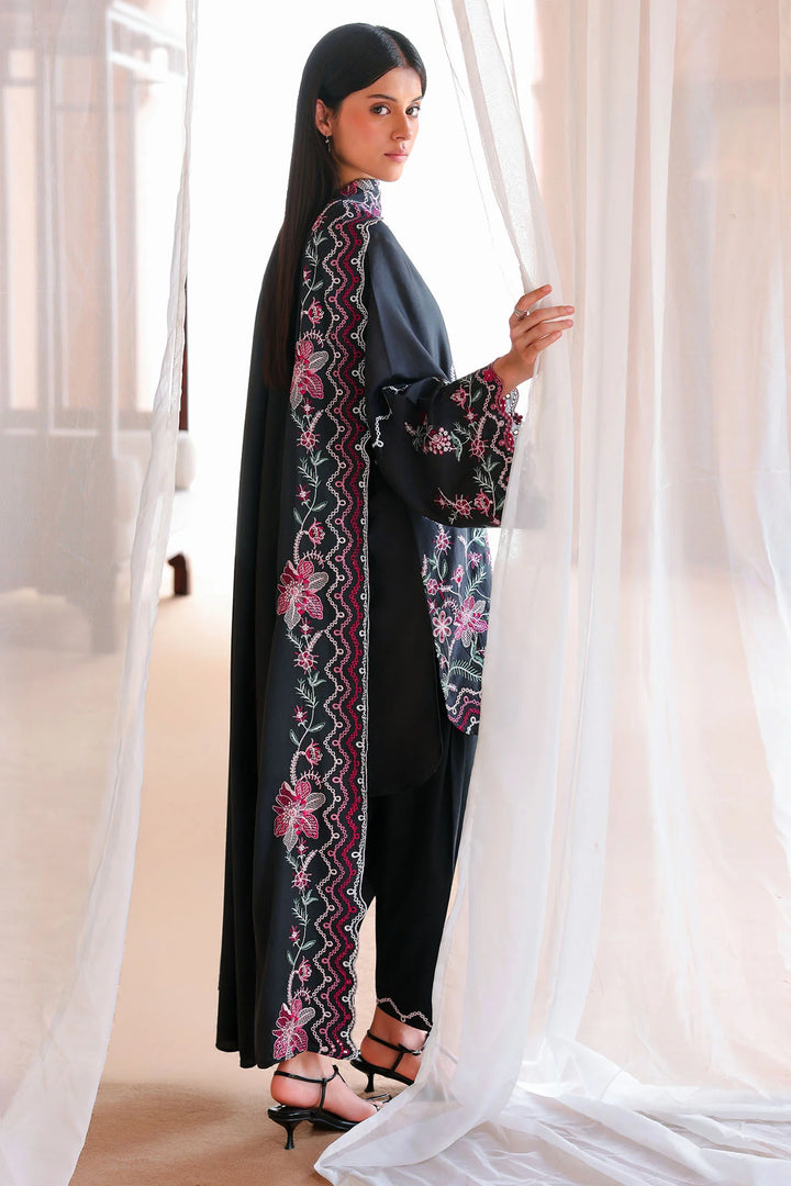 Cross Stitch Unstitched Embroidered Cotton Satin 3 Piece Suit CS26UCS Midnight Flora - Casual Collection