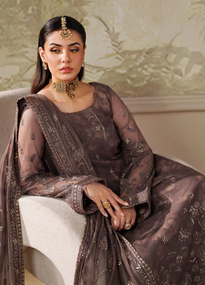 Zarif Embroidered Net Suits Unstitched 3 Piece ZR25UF ZRF-ZPЕ-08 Маhveer - Formals Collection