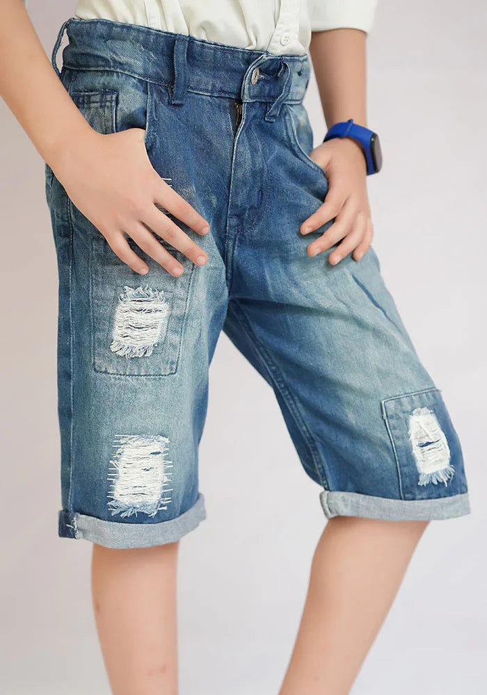 Ochre RTW Solids Denim Shorts Boys 1 Piece OBB-23 - Summer Collection