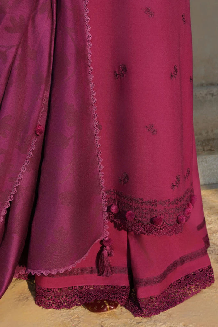 Cross Stitch Unstitched Embroidered Linen 3 Piece Suit CS26UW Velvet Fuchsia - Winter Collection