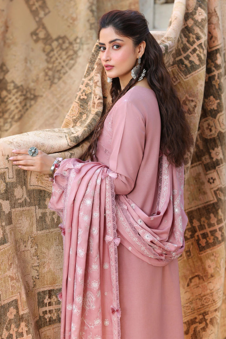 Cross Stitch Unstitched Embroidered Linen 3 Piece Suit CS26UW Rose Melody - Winter Collection