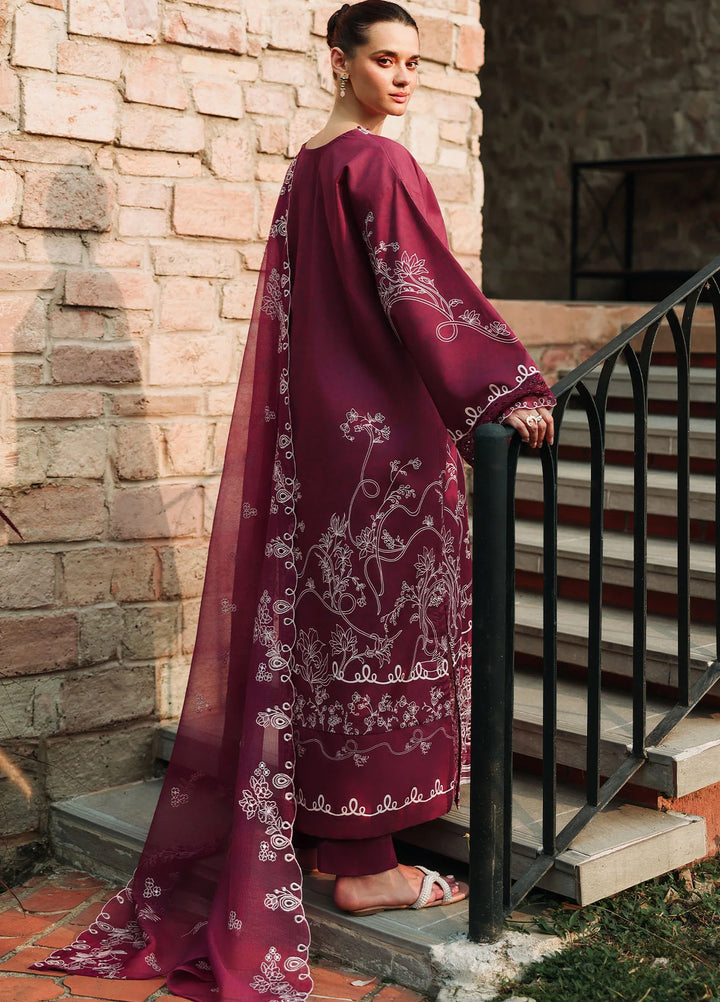 Cross Stitch Unstitched Embroidered Lawn 3 Piece Suit CS26ULE Plum Essence - Eid Collection
