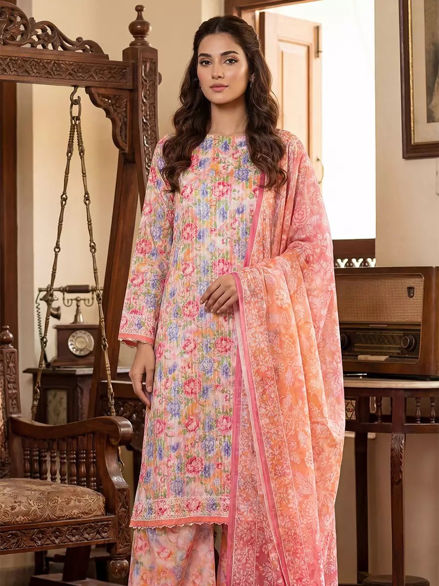 Salitex Unstitched Printed Lawn Silk 3 Piece Suit SUNS7ASI362 - Casual Collection