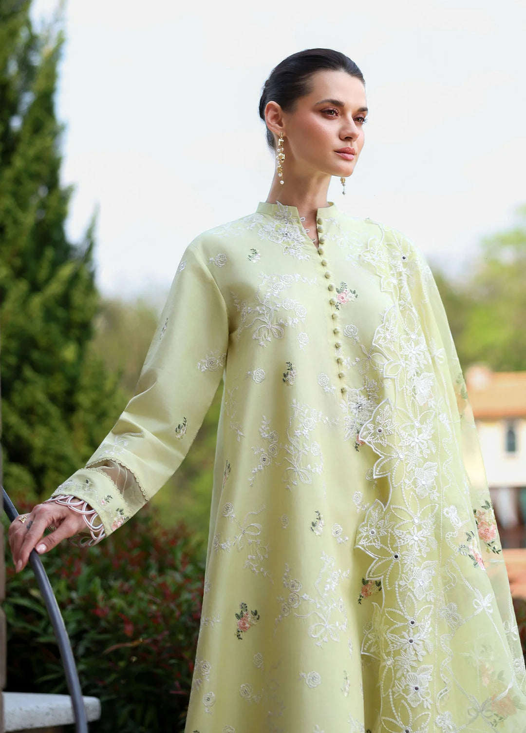 Cross Stitch Unstitched Embroidered Lawn 3 Piece Suit CS26ULE Citrus Lace - Eid Collection