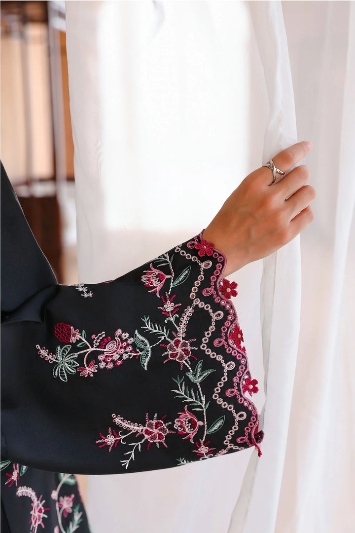 Cross Stitch Unstitched Embroidered Cotton Satin 3 Piece Suit CS26UCS Midnight Flora - Casual Collection