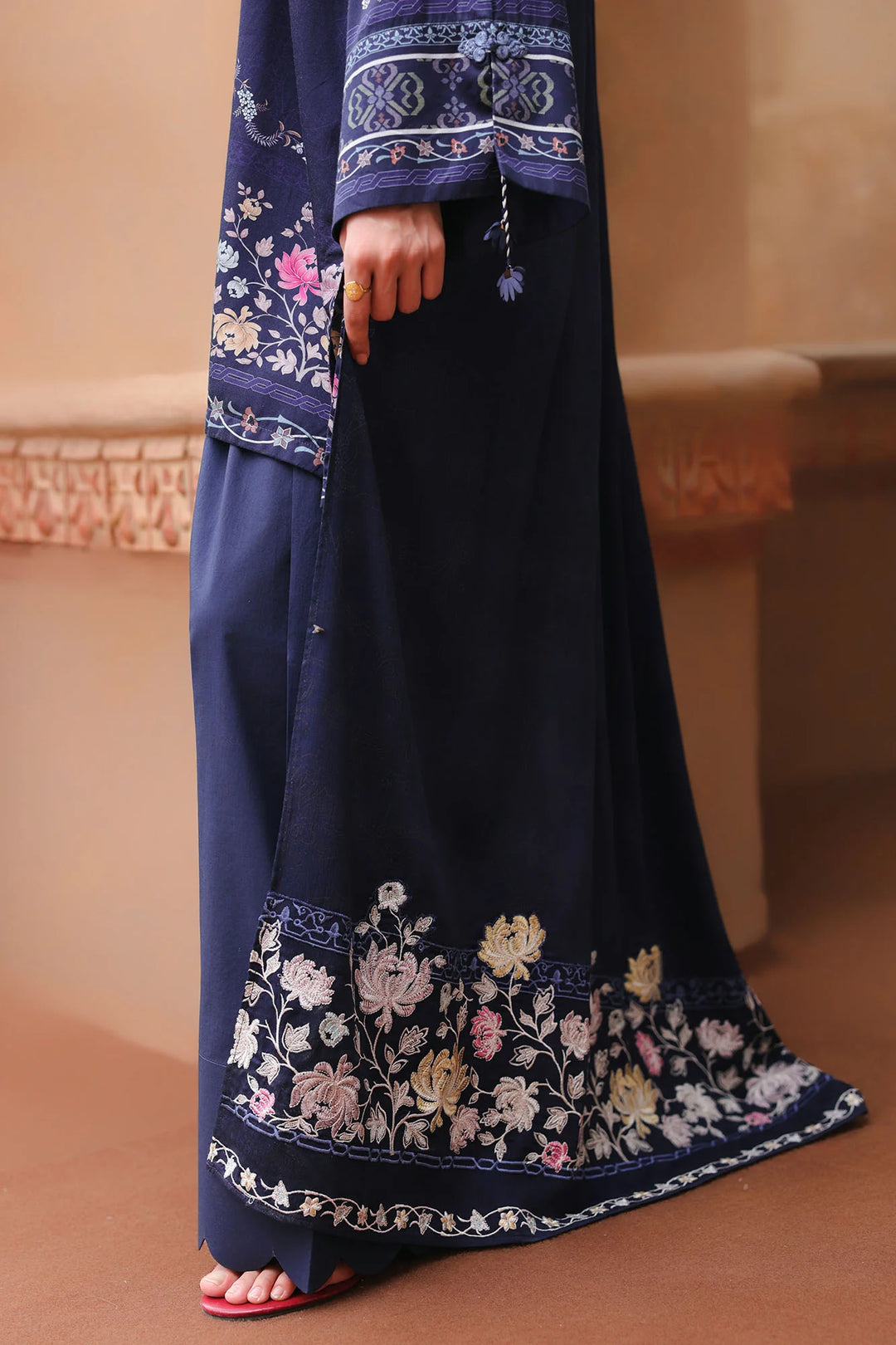 Cross Stitch Unstitched Embroidered Cotton Satin 3 Piece Suit CS26UCS Indigo Loom - Casual Collection