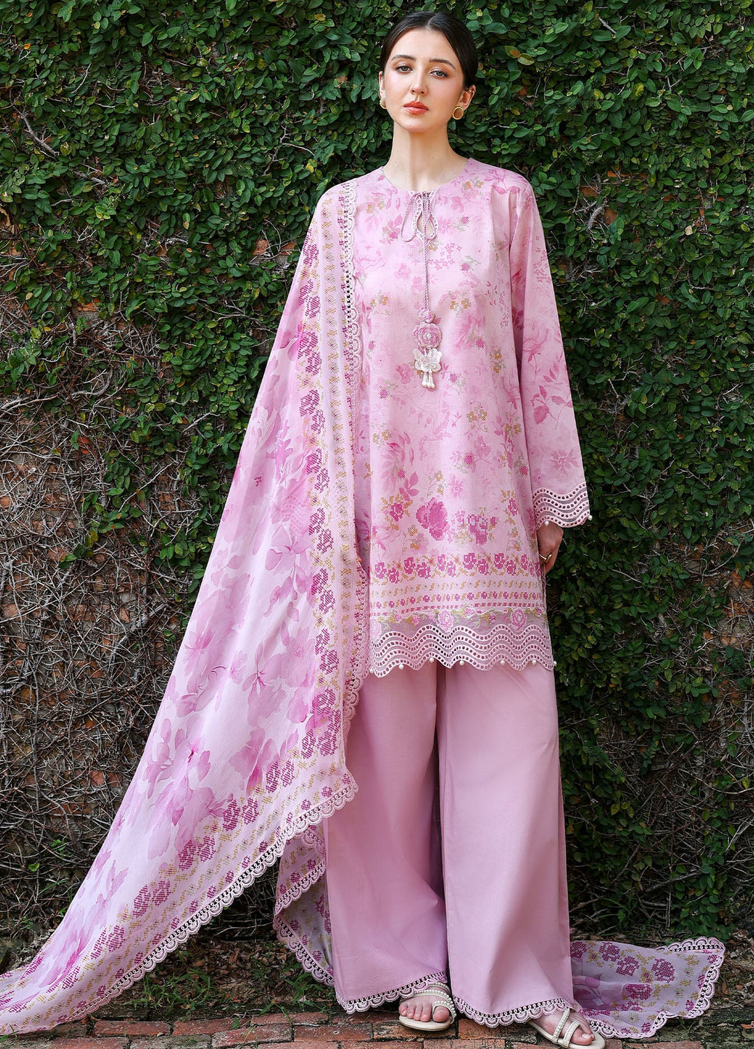 Cross Stitch Unstitched Embroidered Lawn 3 Piece Suit CS26ULE Spring Lilac - Eid Collection