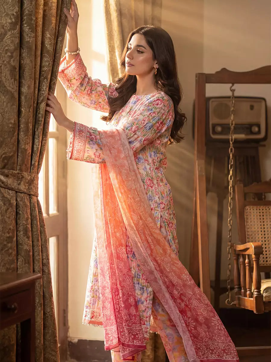 Salitex Unstitched Printed Lawn Silk 3 Piece Suit SUNS7ASI362 - Casual Collection