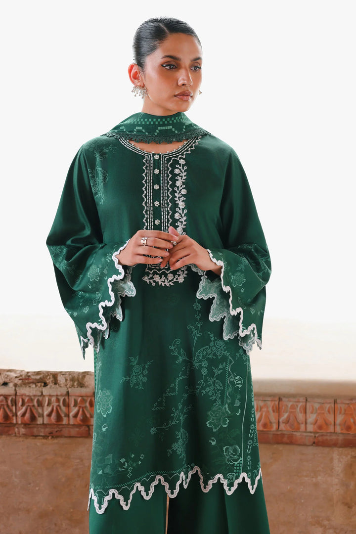 Cross Stitch Unstitched Embroidered Cotton Satin 3 Piece Suit CS26UCS Garnet Grace - Casual Collection