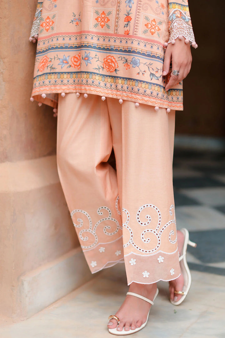 Cross Stitch Unstitched Embroidered Cotton Satin 3 Piece Suit CS26UCS Carmine Glow - Casual Collection