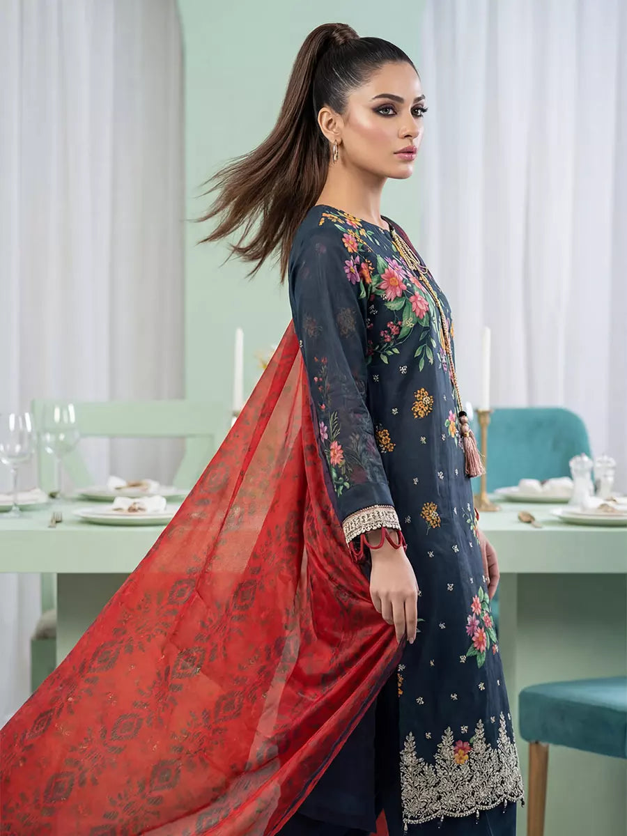 Salitex Women Unstitched Embroidered Lawn 3 Piece Suit SUNS8FS223 - Casual Collection