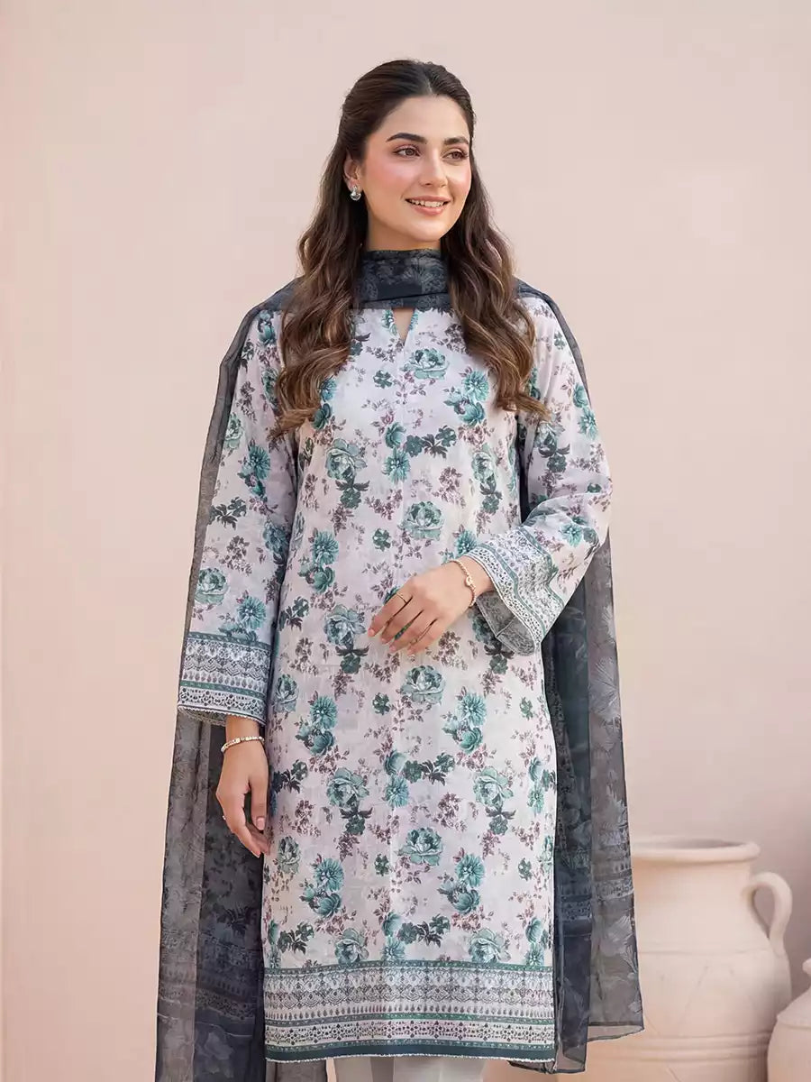 3PC Unstitched Printed Lawn Suit (SSW6U3P410)