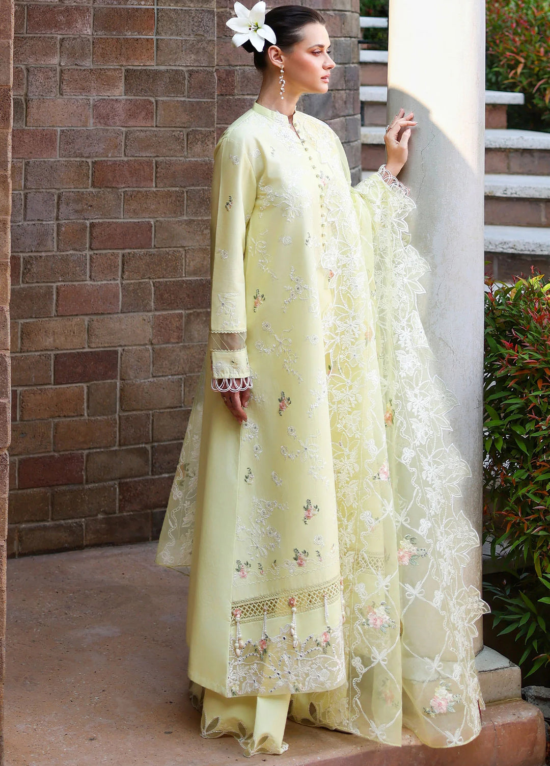 Cross Stitch Unstitched Embroidered Lawn 3 Piece Suit CS26ULE Citrus Lace - Eid Collection