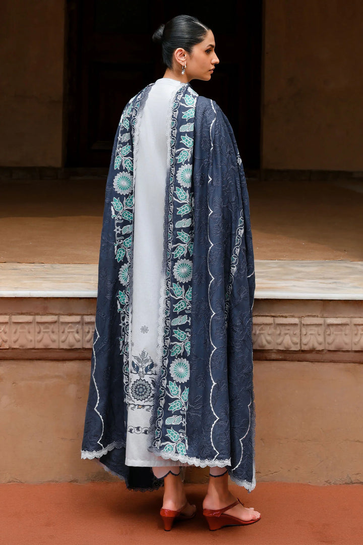 Cross Stitch Unstitched Embroidered Cotton Satin 3 Piece Suit CS26UCS Ethnic Azure - Casual Collection