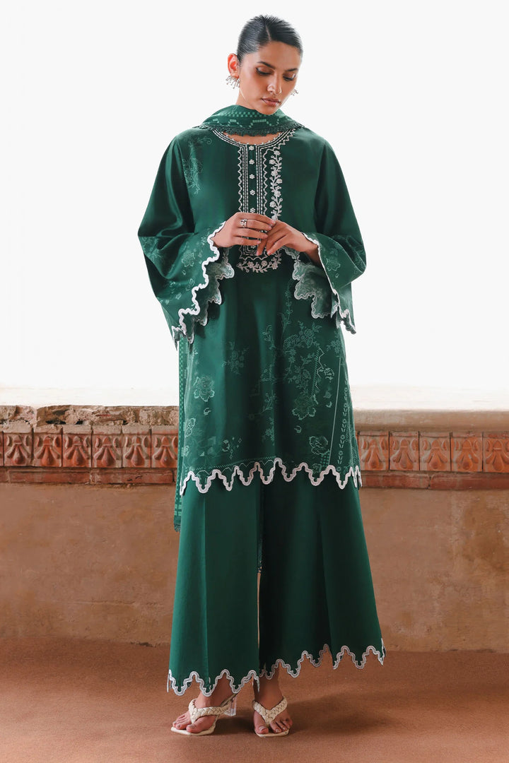 Cross Stitch Unstitched Embroidered Cotton Satin 3 Piece Suit CS26UCS Garnet Grace - Casual Collection
