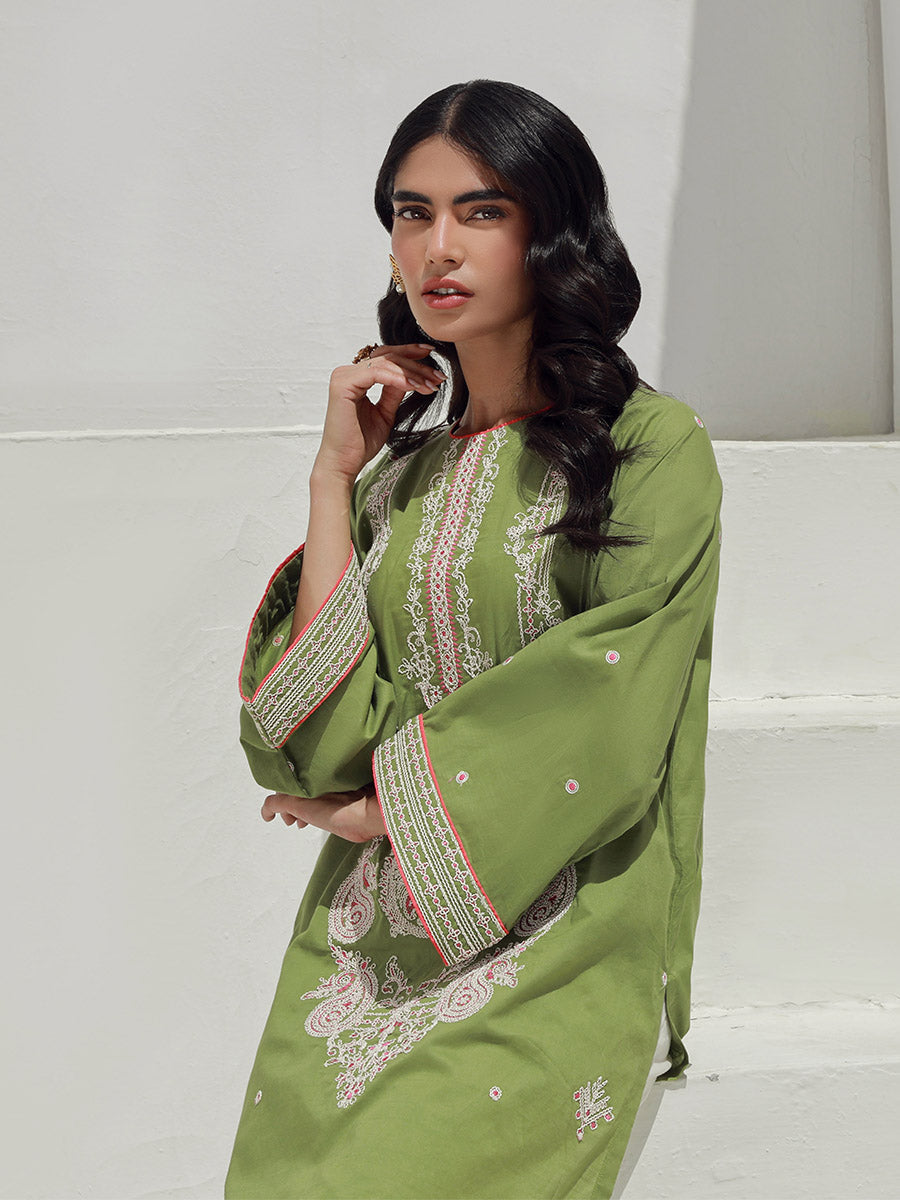 Salitex Women Embroidered 1 Piece Slub Shirt WRTKBA24AL142 - Summer Collection