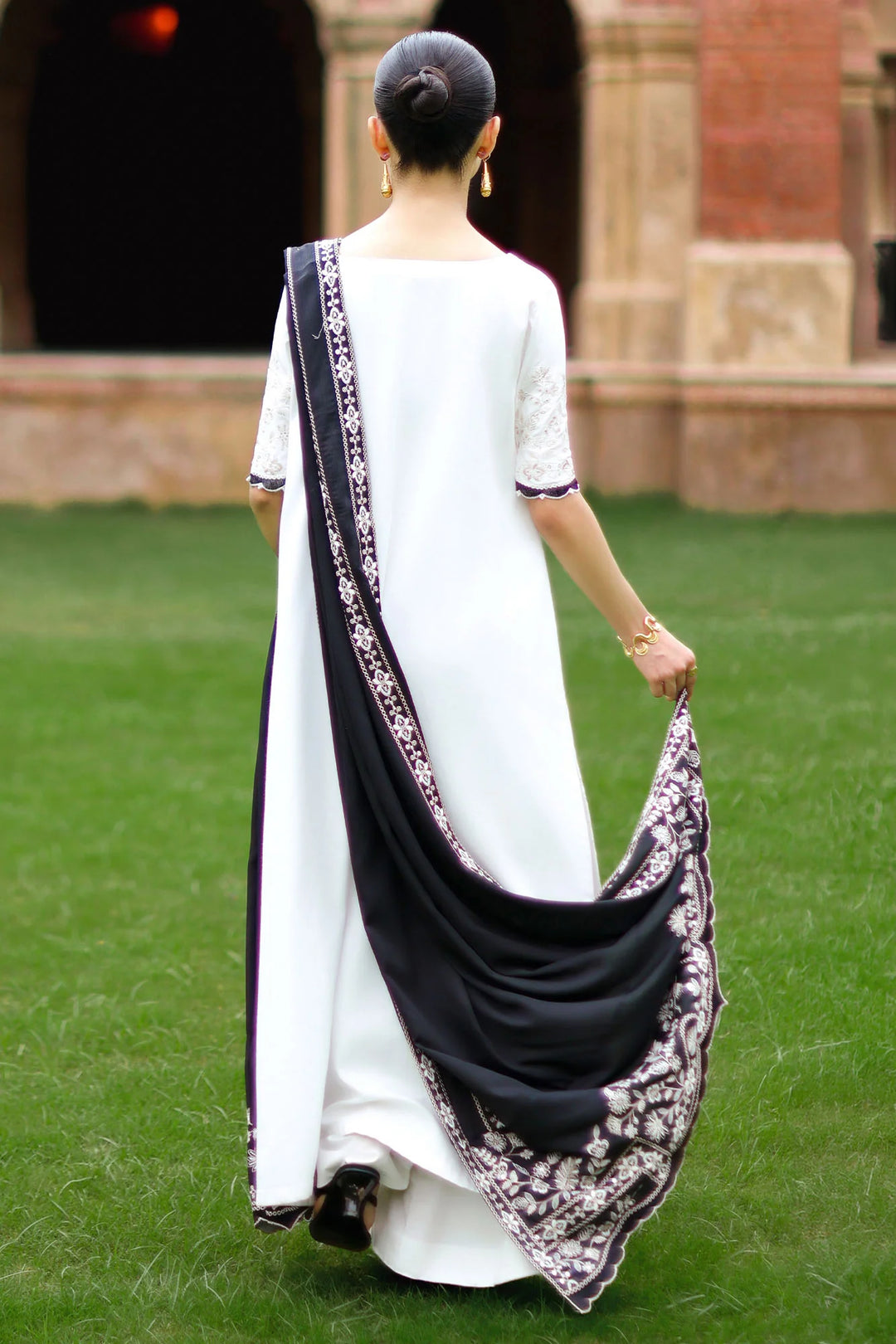 Cross Stitch Unstitched Embroidered Cotton Satin 3 Piece Suit CS26UCS Cloud Cream - Casual Collection