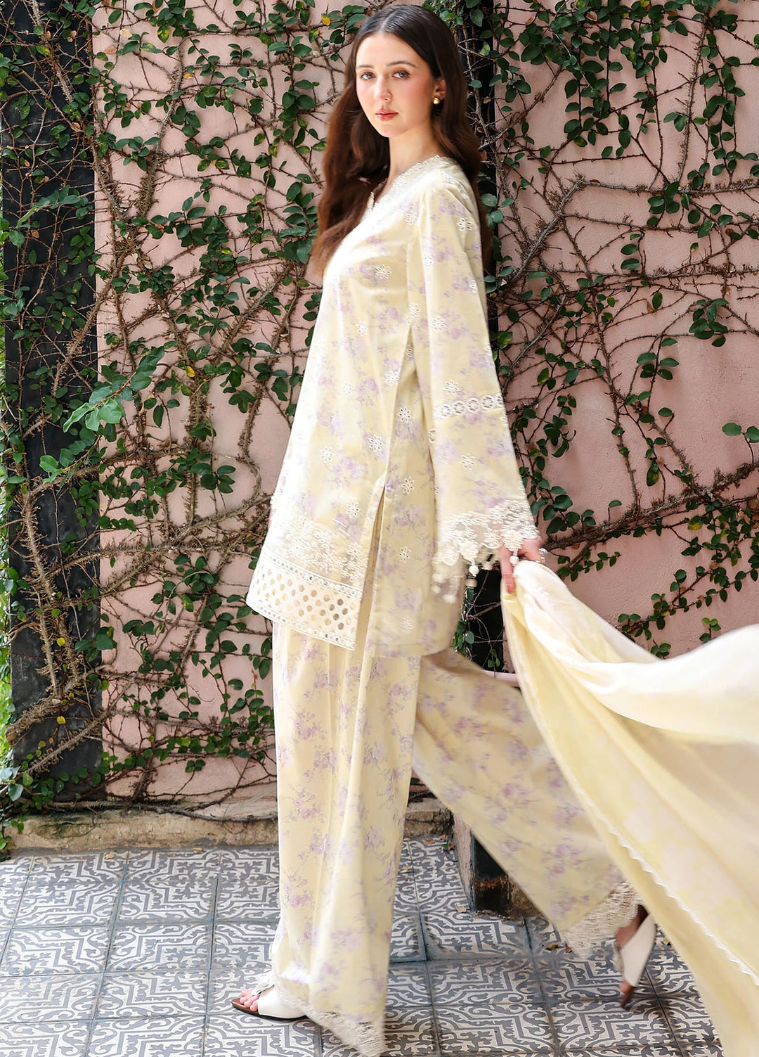 Cross Stitch Unstitched Embroidered Lawn 3 Piece Suit CS26ULE Orchid Flare - Eid Collection